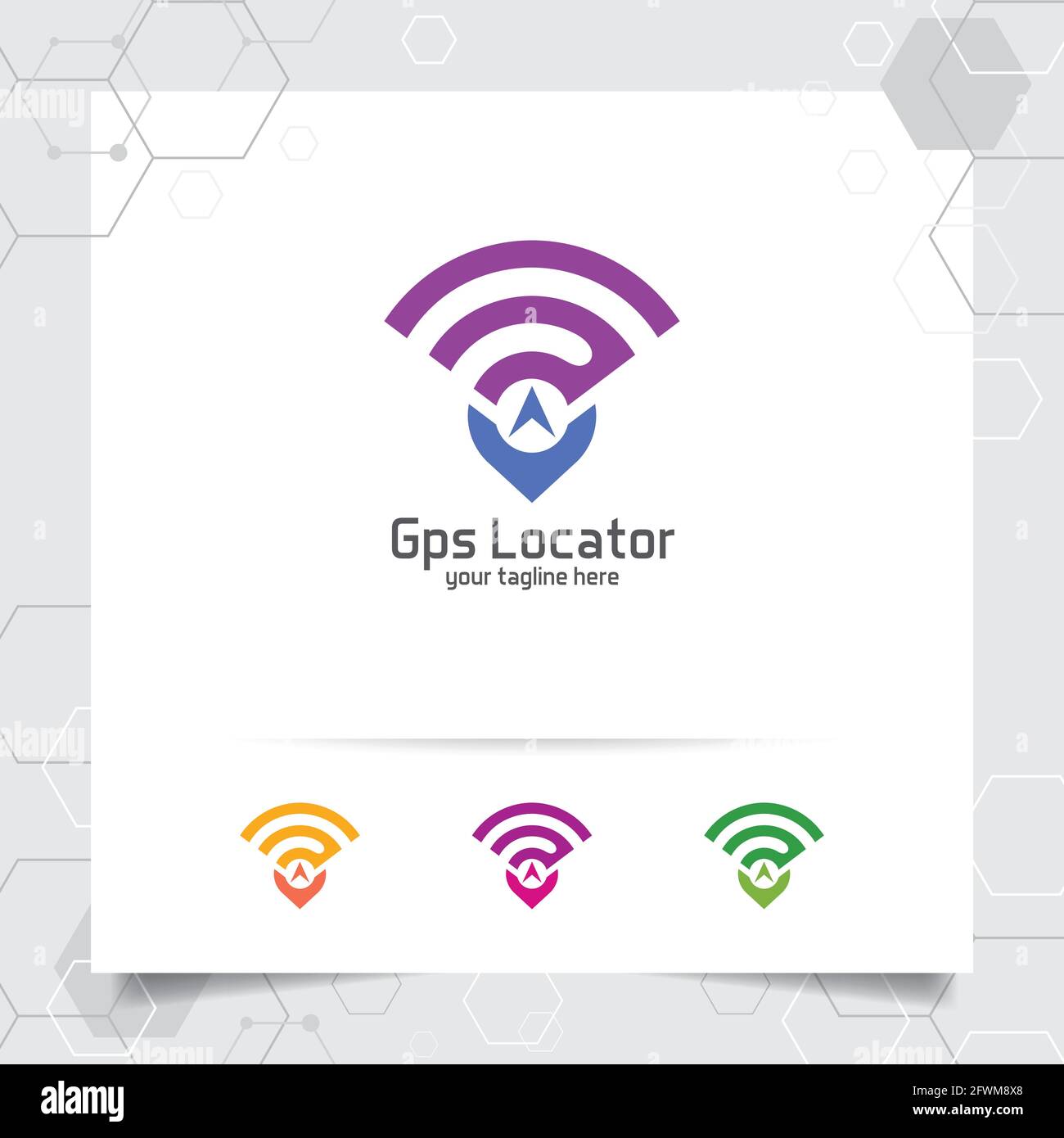 City locate logo vector with concept of pin map locator and gps signal symbol design for travel, local guide, gps, and tour. Stock Vector
