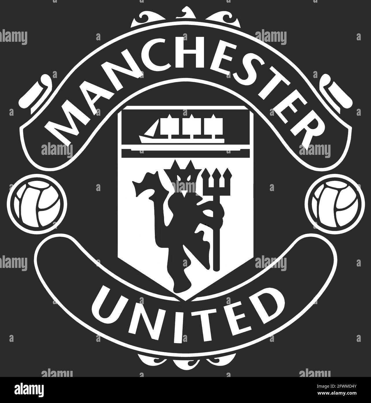 Manchester United Football Club red devil badge Stock Photo
