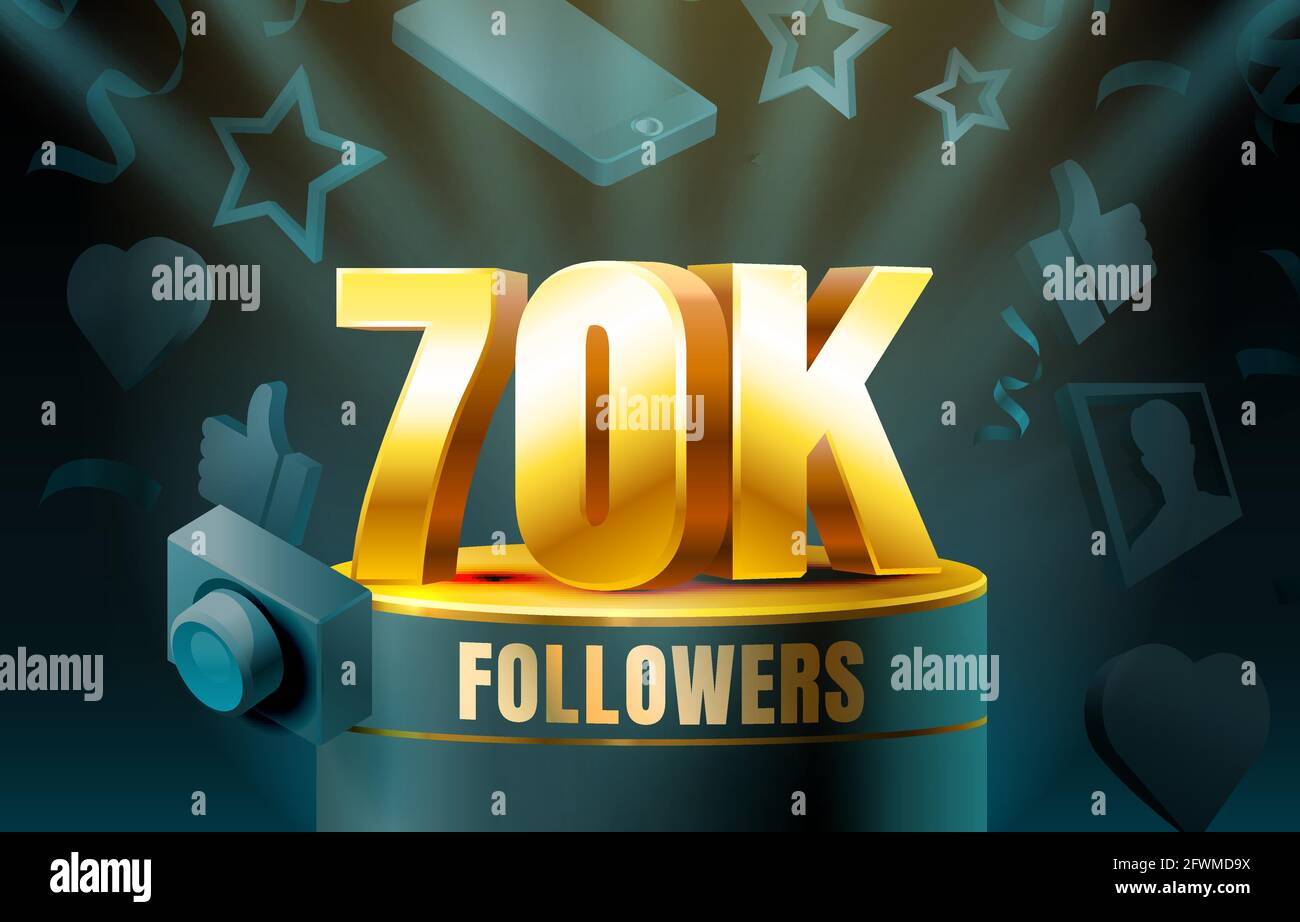 Thank you followers peoples, 70k online social group, happy banner ...