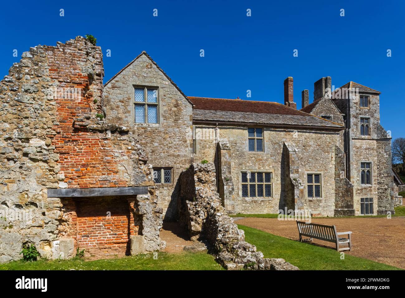 England, Isle of Wight, Newport, Carisbrooke Castle, Ruins of Carey's