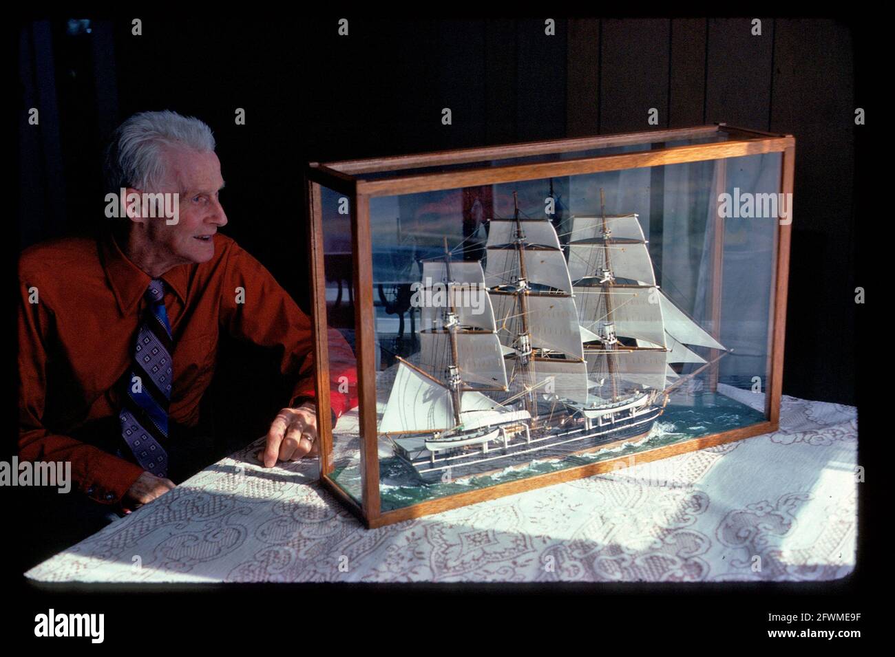 Model ship builder Kenneth George Corbett 1896-1982 nova scotia Canada Stock Photo