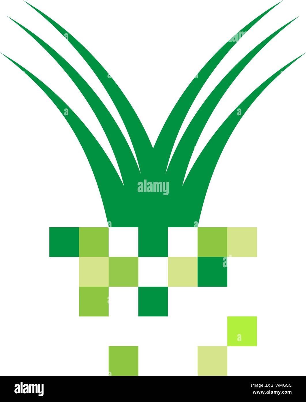 Pixel  Grass  icon logo design vector template illustration Stock Vector