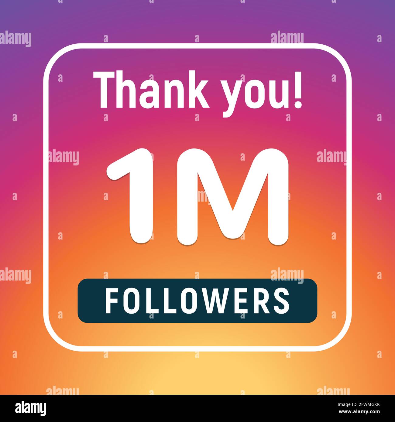 Thank you 1 million followers congratulation subscribe. 1m like follow  anniversary Stock Vector Image & Art - Alamy