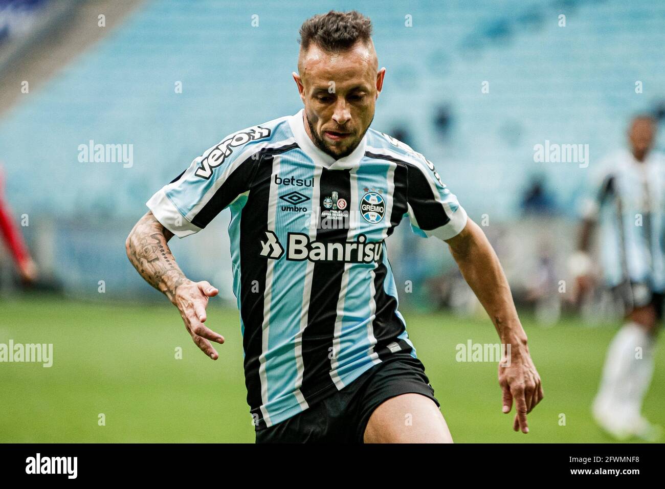 Porto Alegre, Rio Grande do Sul. 23rd May, 2021. (SPO) Gaucho Championship: Gremio vs Internacional, May 23, 2021, Porto Alegre, Brazil: match between Gremio and Internacional, valid for the final of the Gaucho Championship 2021, played at the Arena do Gremio, in Porto Alegre, this Sunday (23). Credit: Matheus Pe/TheNews2 Credit: Matheus Pe/TheNEWS2/ZUMA Wire/Alamy Live News Stock Photo