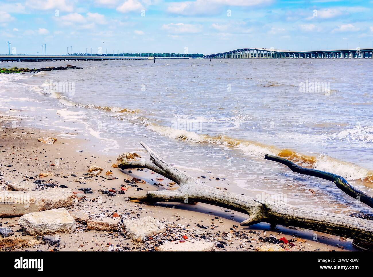 The Point Cadet fishing bridge and the Biloxi Bay Bridge can be seen from this scenic spot in