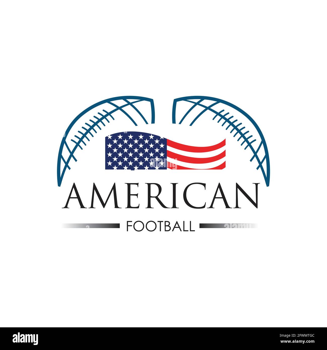 American sport football logo vector illustration design template Stock Vector