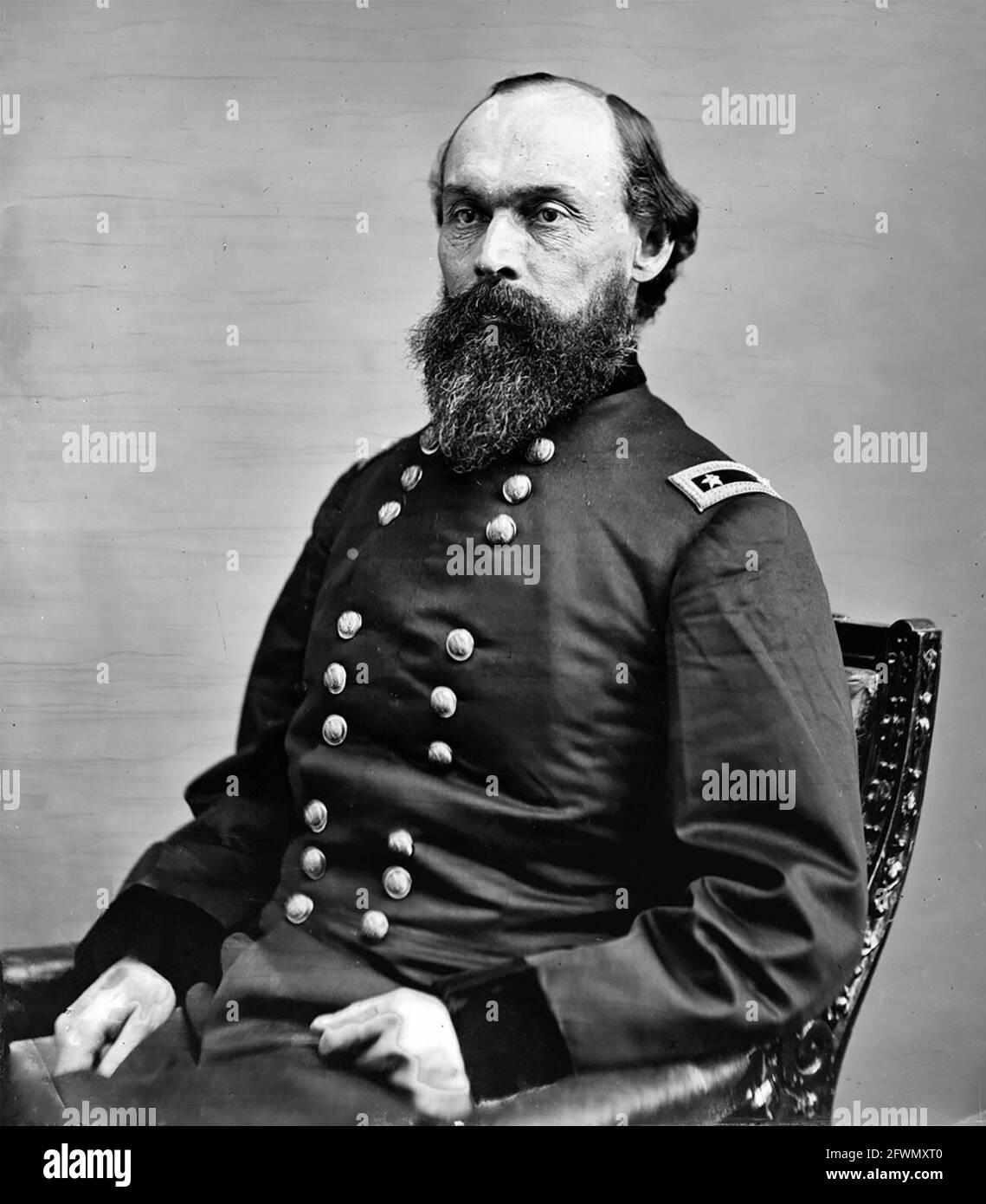 Gordon Granger was a career U.S. Army officer and a Union general during the American Civil War. Granger is best remembered for his June 19, 1865 proclamation in Texas that all slaves are free, commemorated today by the Juneteenth celebration. Stock Photo