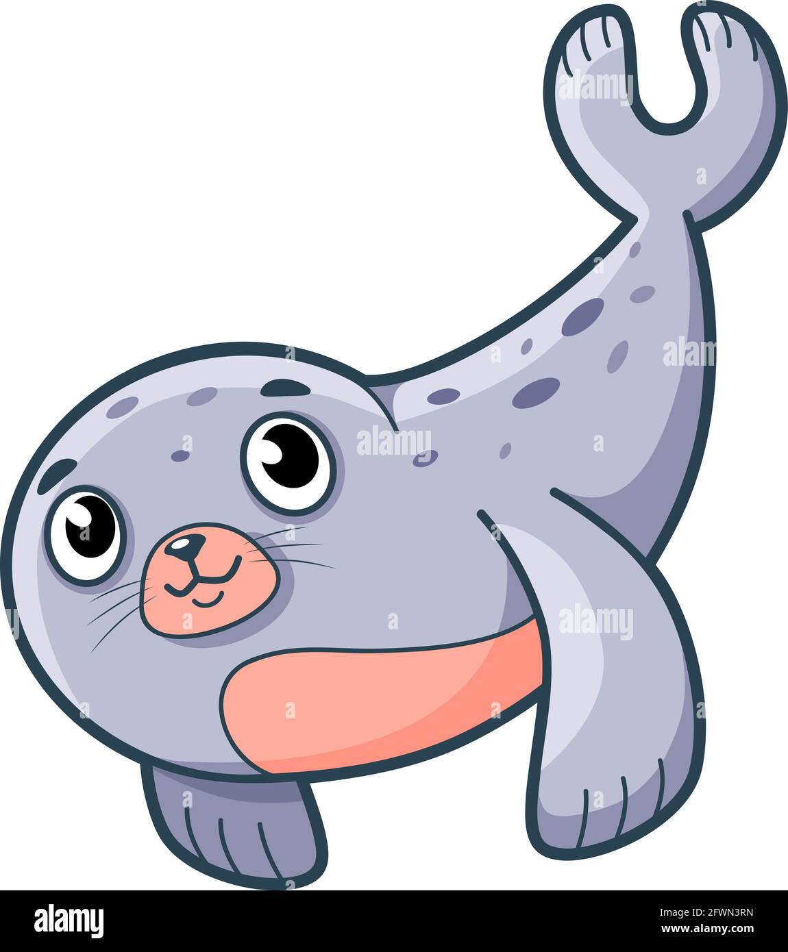 Cute Seal cartoon. Sea lion. Seal clipart vector illustration Stock Vector  Image & Art - Alamy
