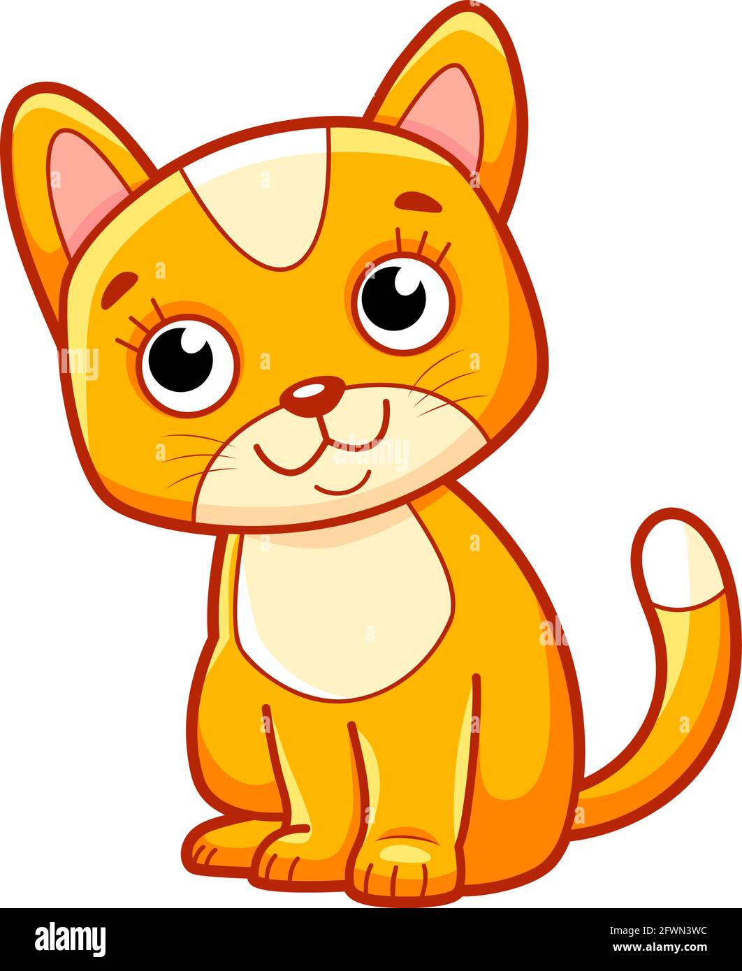 Cute cat cartoon. Cat clipart vector illustration Stock Vector