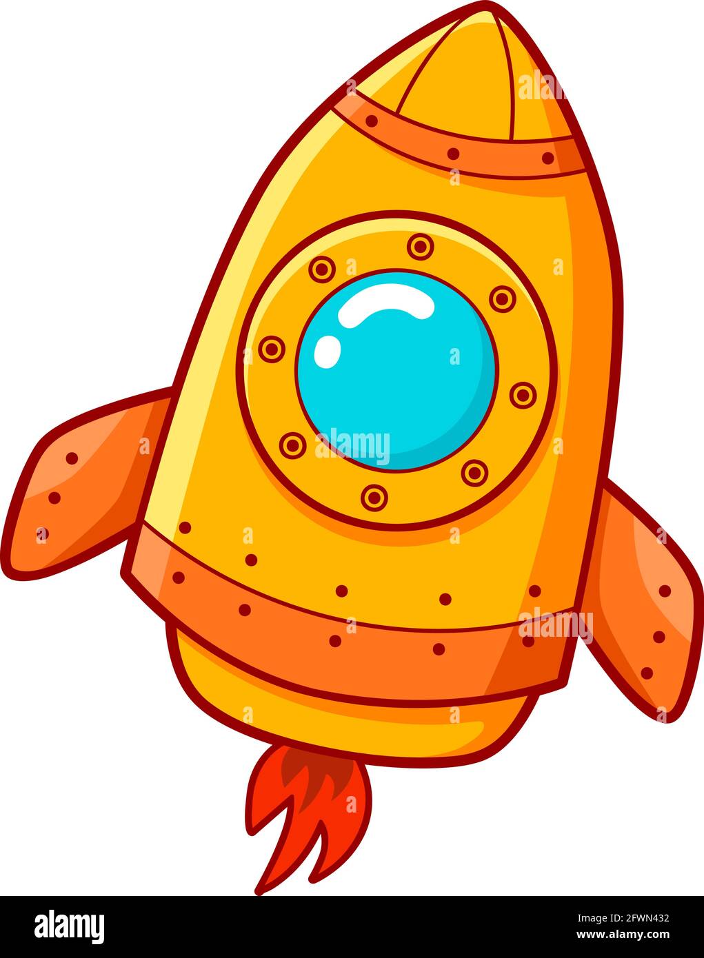 Cute rocket cartoon. Space ship clipart vector illustration Stock ...
