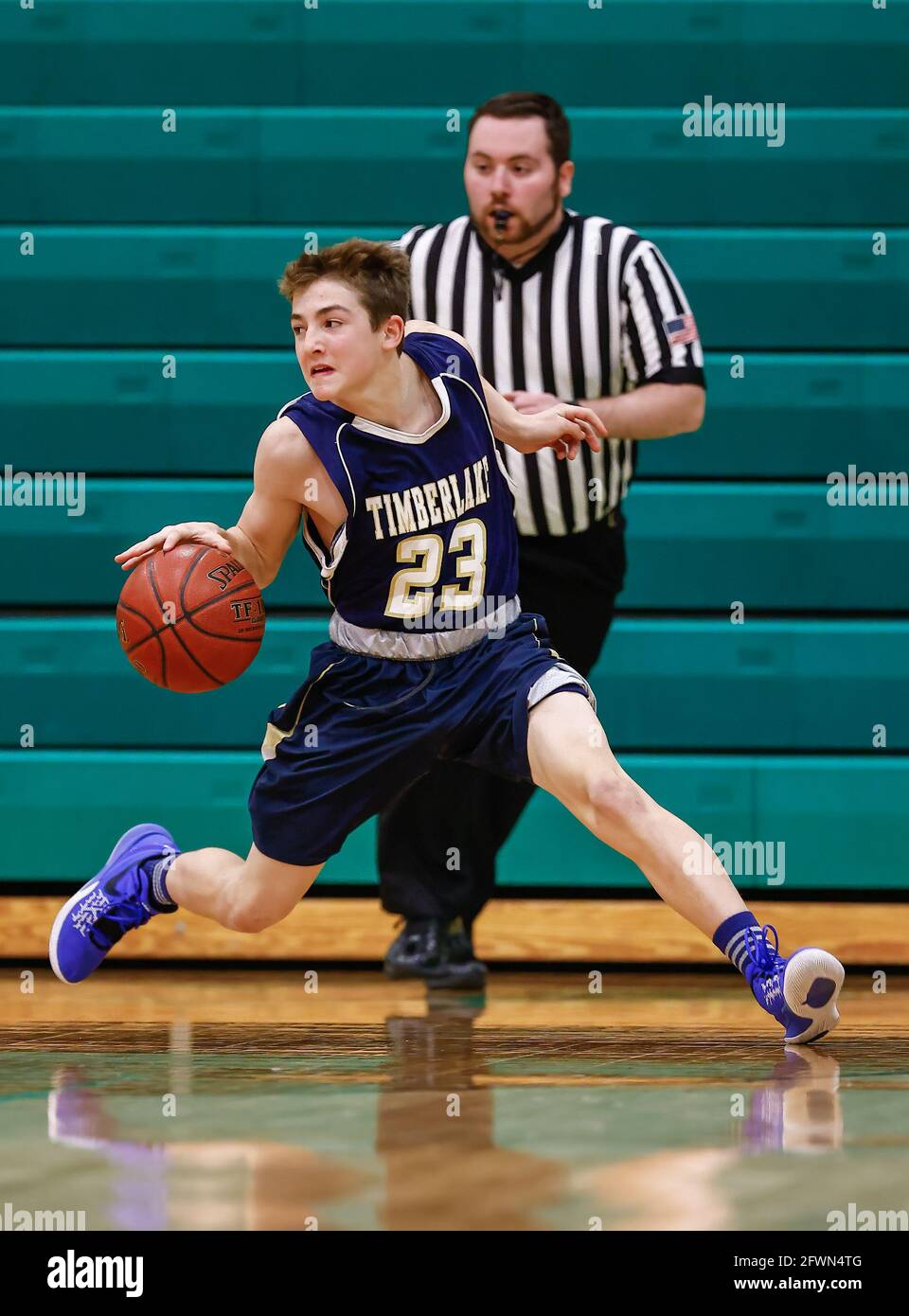 Basketball action with Timberlake vs Lakeland High School in Rathdrum