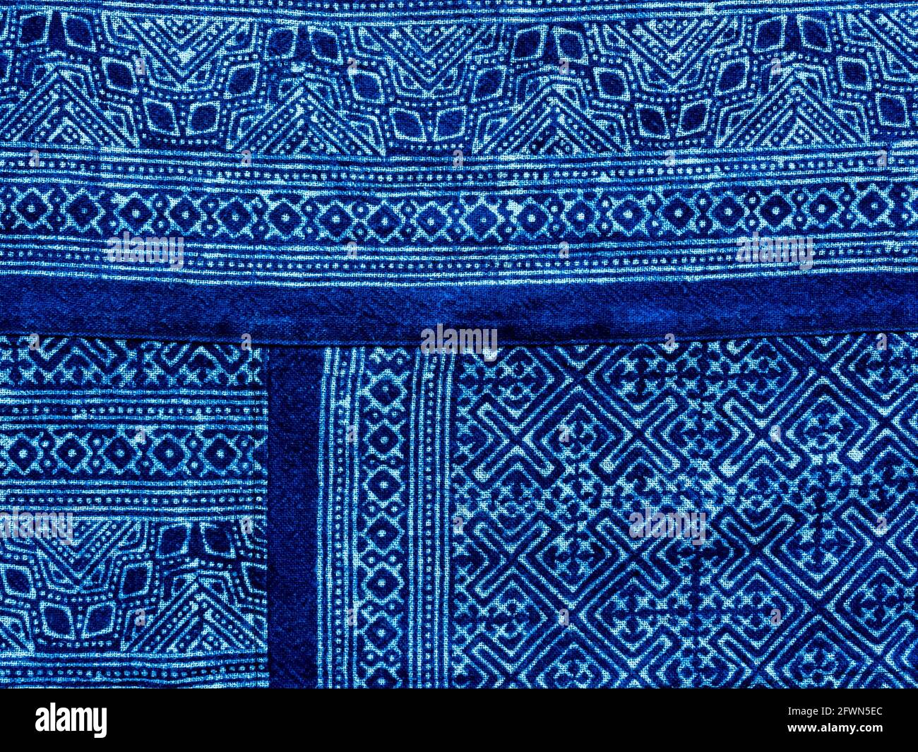The Fabric Is Indigo Dye Use As Background,Local Fabric Stock