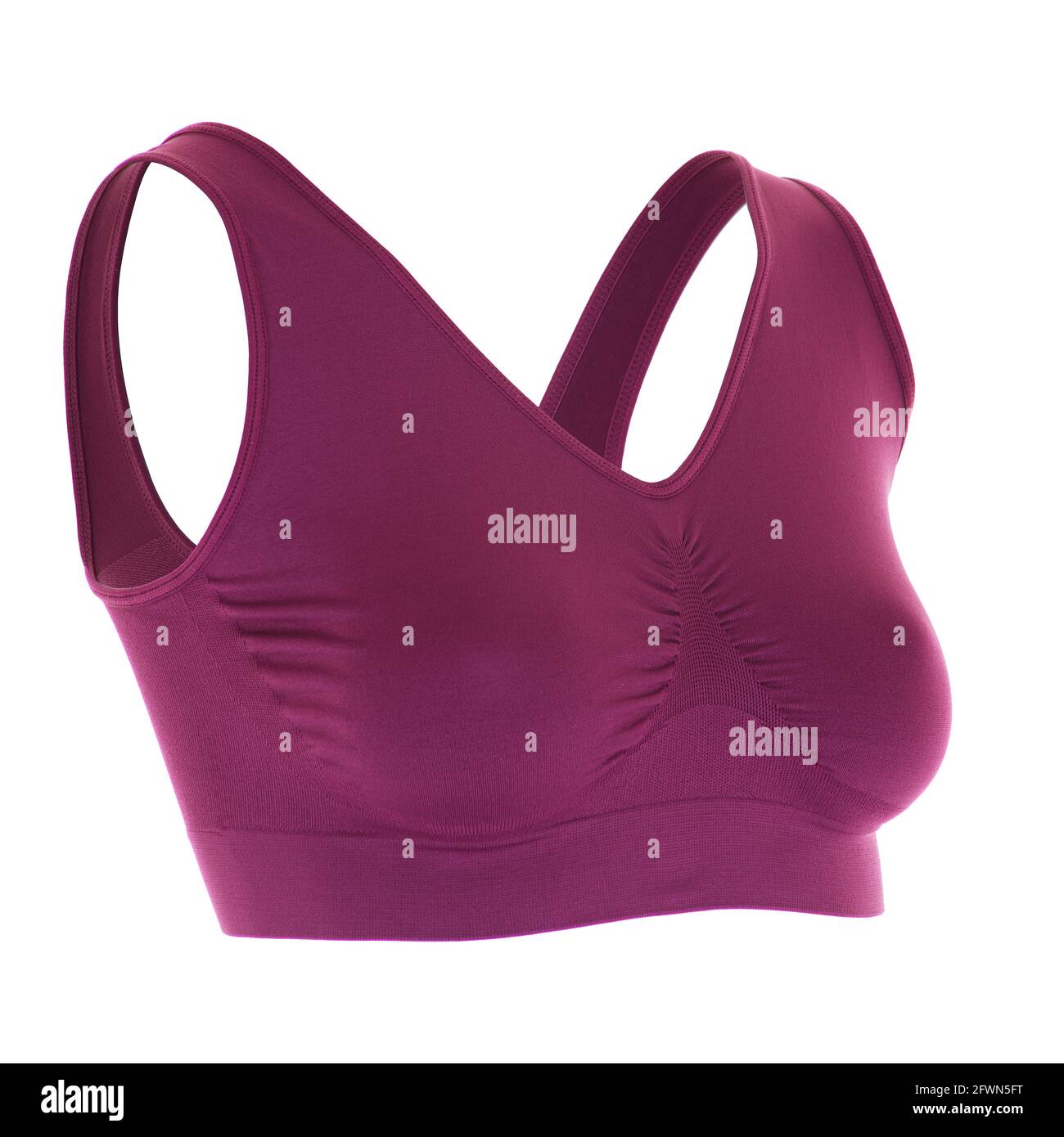 Womens sports bra red invisible ghost mannequin with clipping path