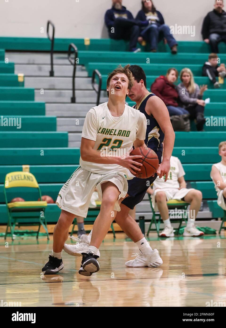 Junior Varsity basketball action with Timberlake vs Lakeland High