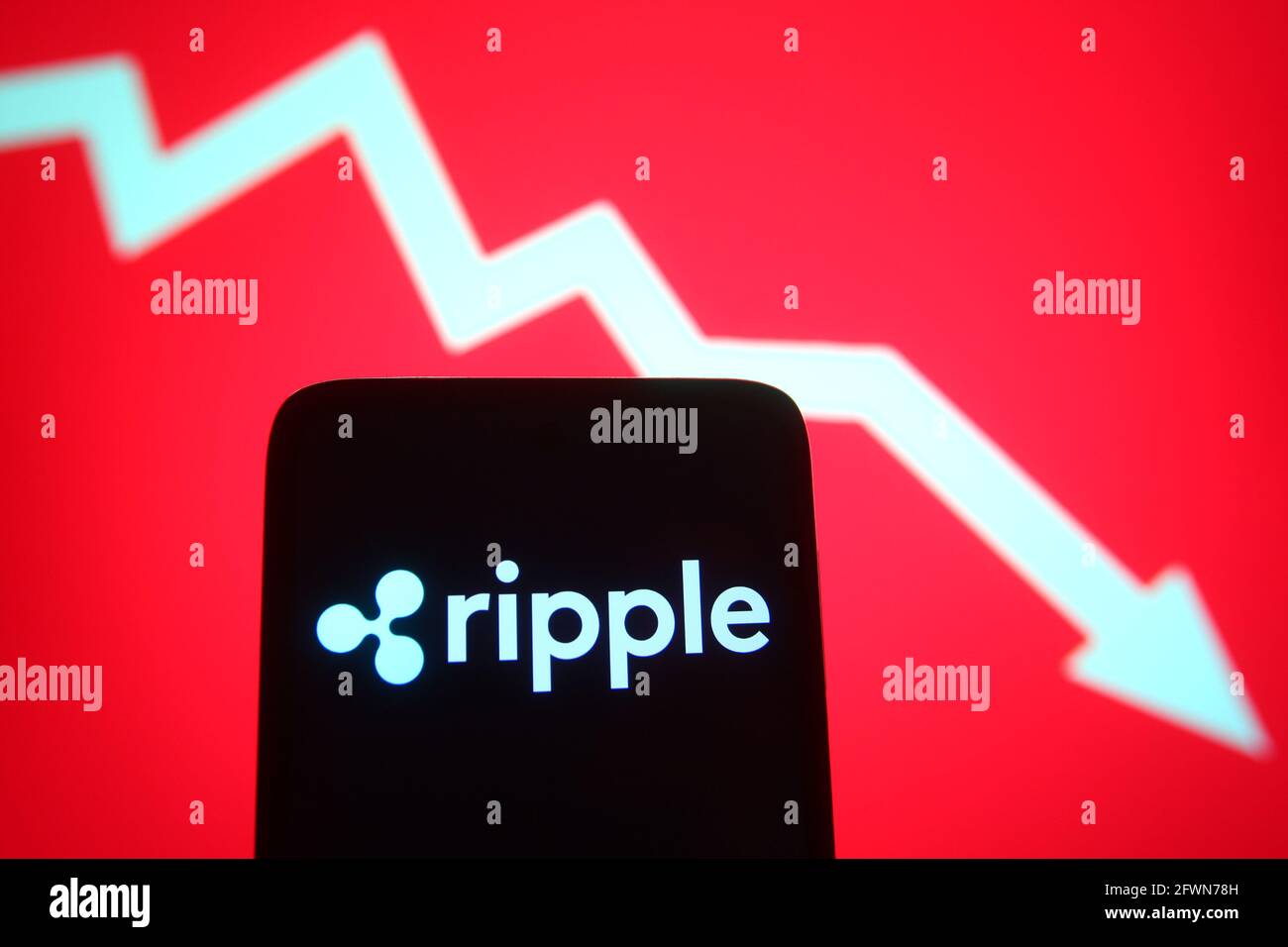Ukraine 23rd May 2021 In This Photo Illustration A Ripple Xrp Cryptocurrency Logo Is Seen On