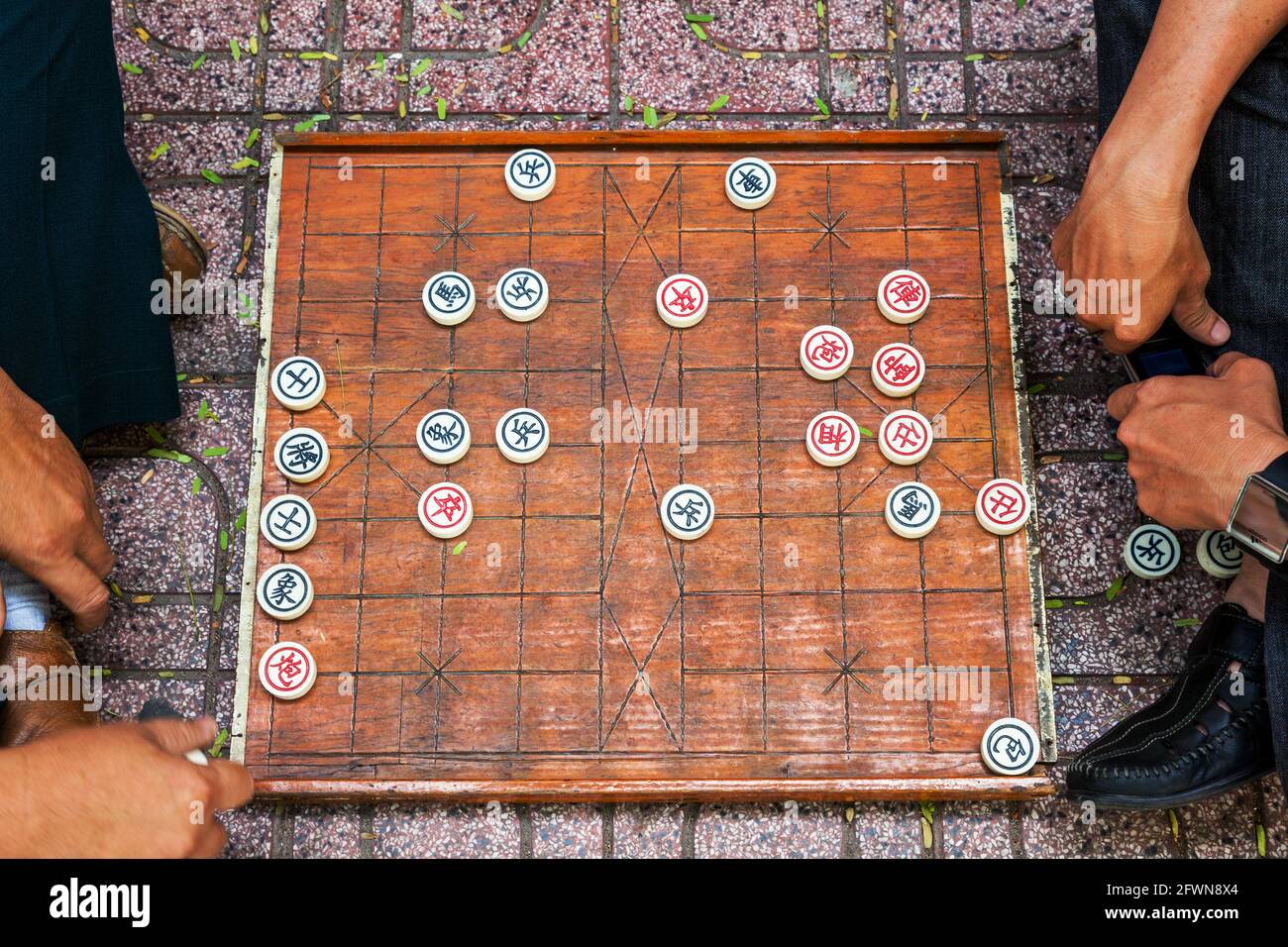 Xiangqi, also called Chinese chess, is a strategy board game for two players. It is one of the most popular board games in China, and is in the same f Stock Photo