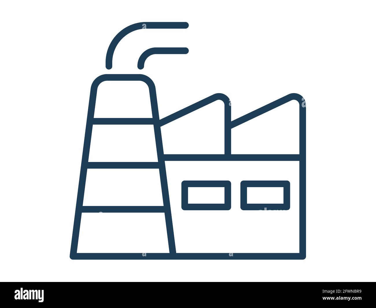 factory industry single icon white isolated background with outline ...