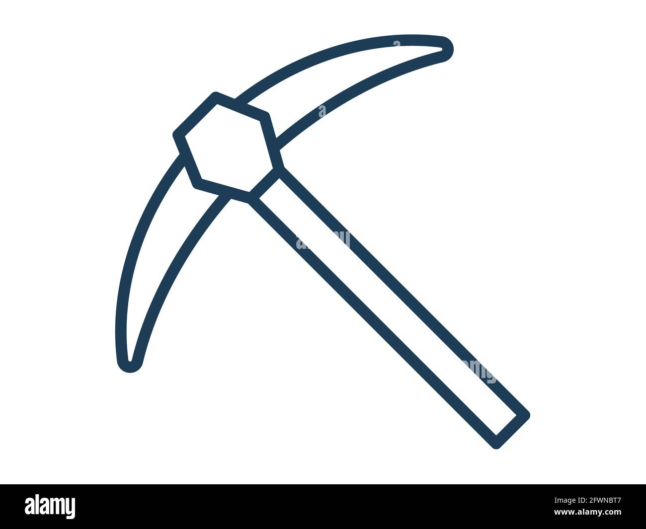 mining axe hammer single icon white isolated background with outline style  vector design illustration Stock Photo - Alamy