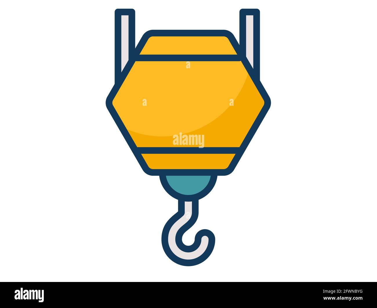 crane construction single isolated icon with filled line style vector ...