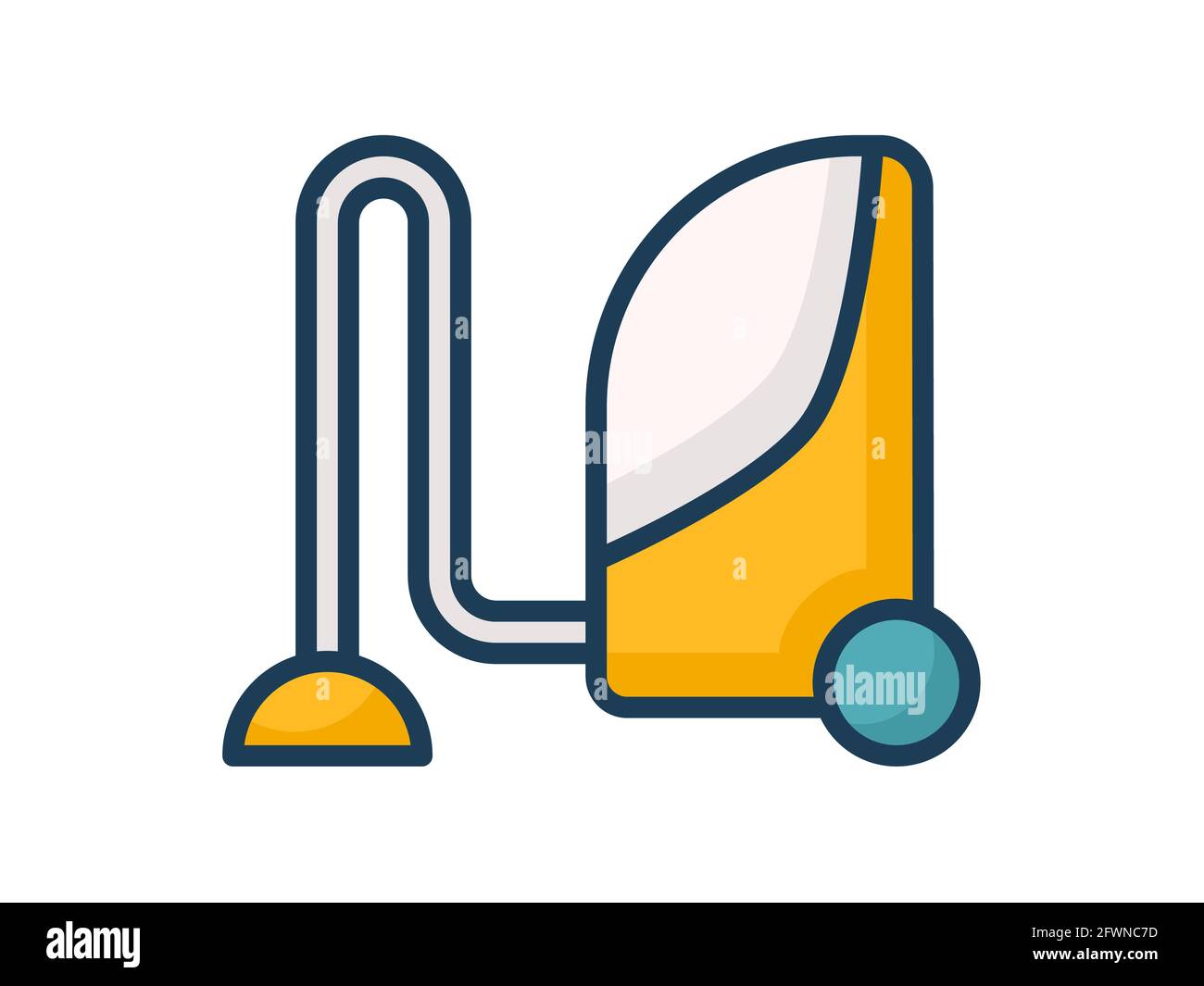 vacuum cleaner single isolated icon with filled line style vector ...