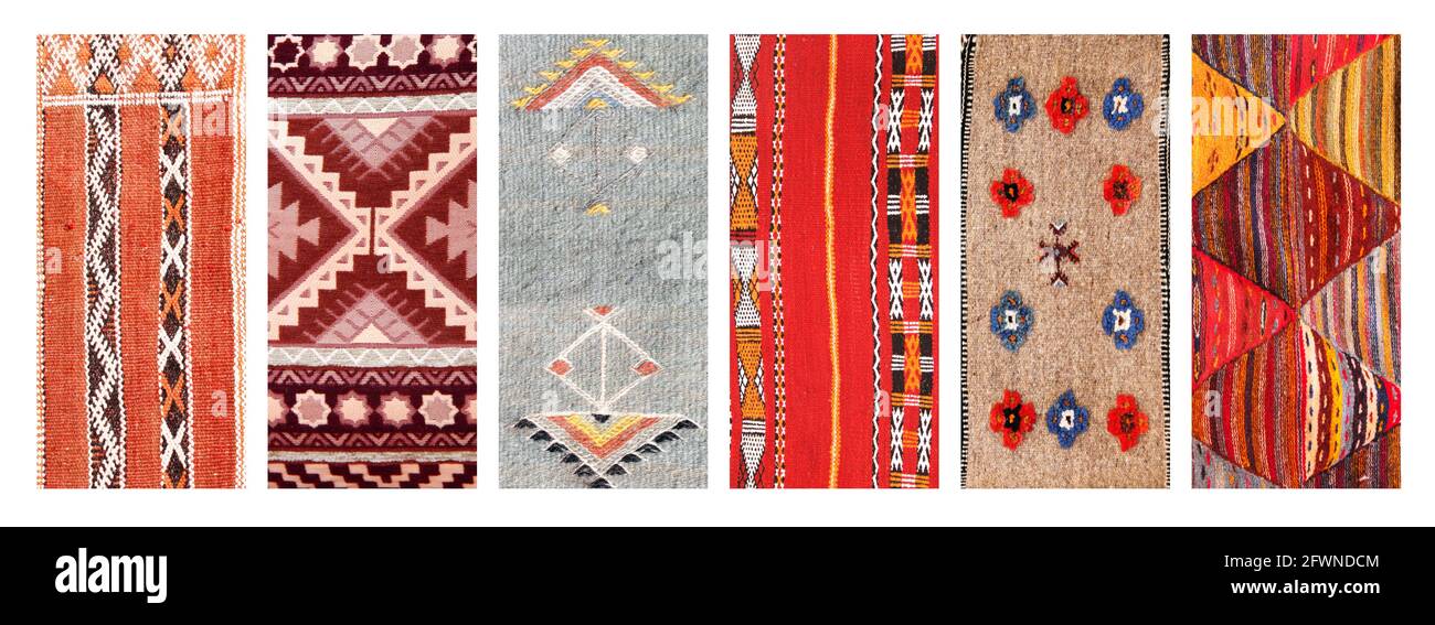 Set of vertical or horizontal banners with textures of berber