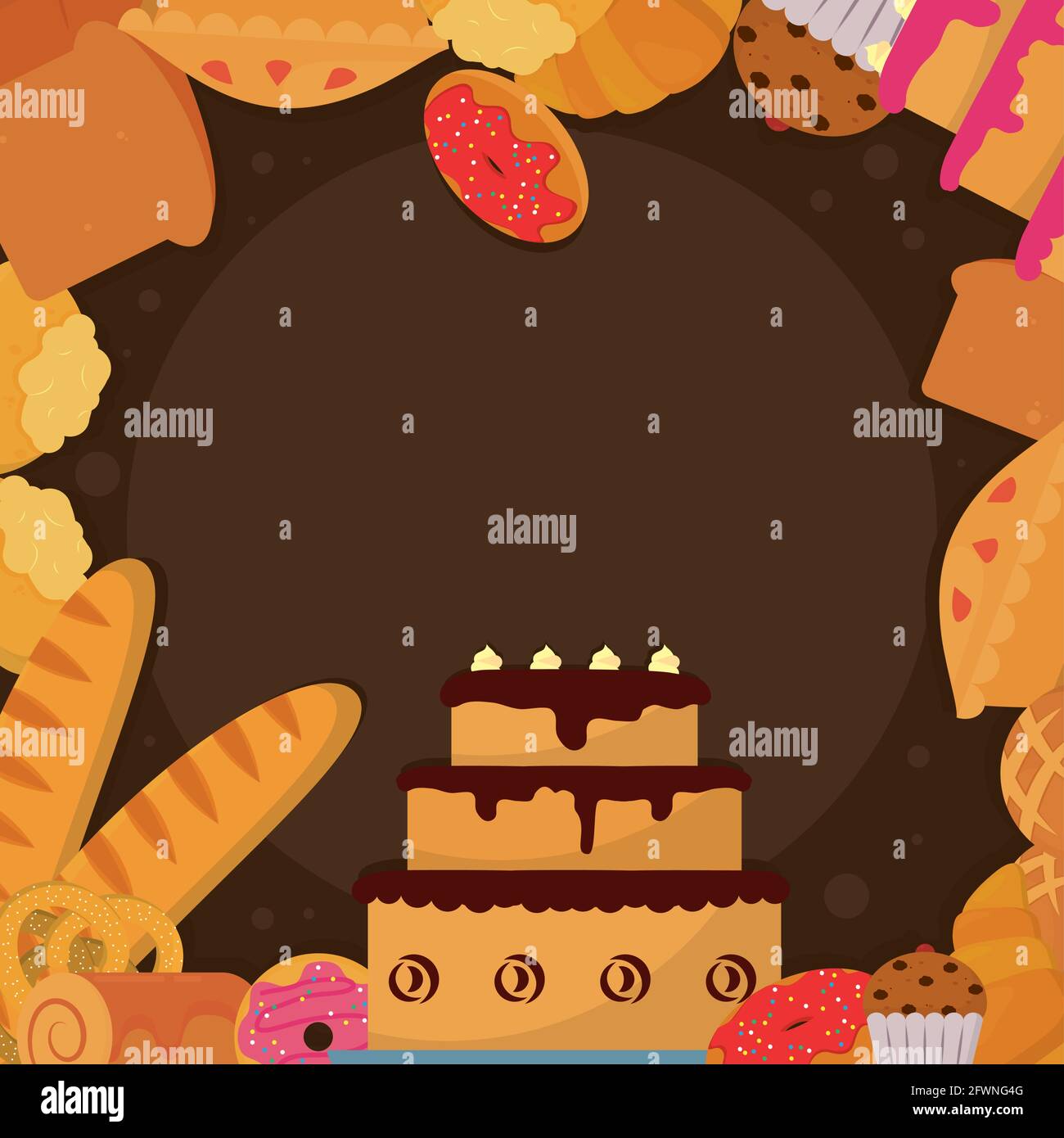cake and bakery breads frame Stock Vector Image & Art - Alamy