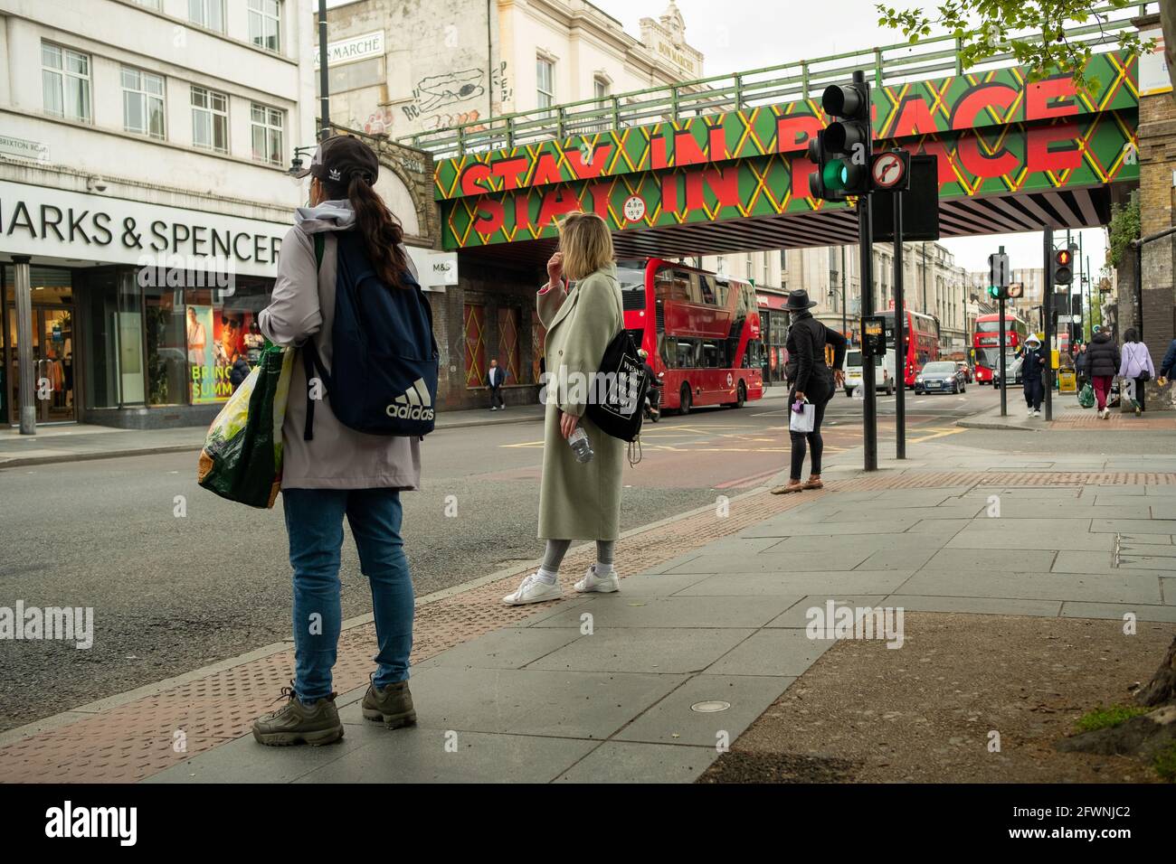 Brixton, London May 2021 Brixton Road street scene, major high street