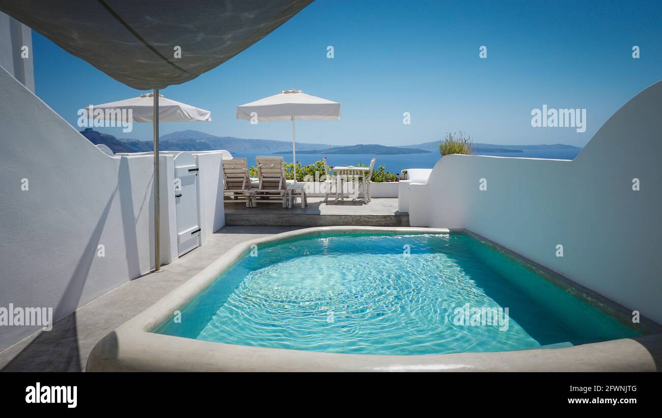 Curated visual reference: Visual Reference: Santorini Holiday Swimming Pool Hi Res Stock Photography And Images