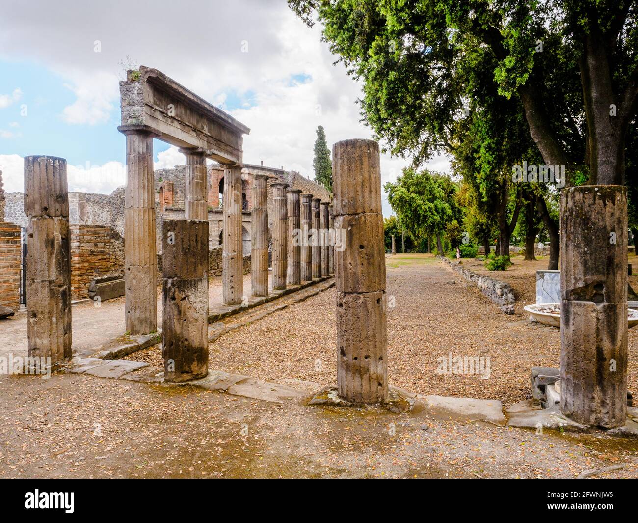 Triangular Forum (Foro Triangolare)- Pompeii archaeological site, Italy Stock Photo