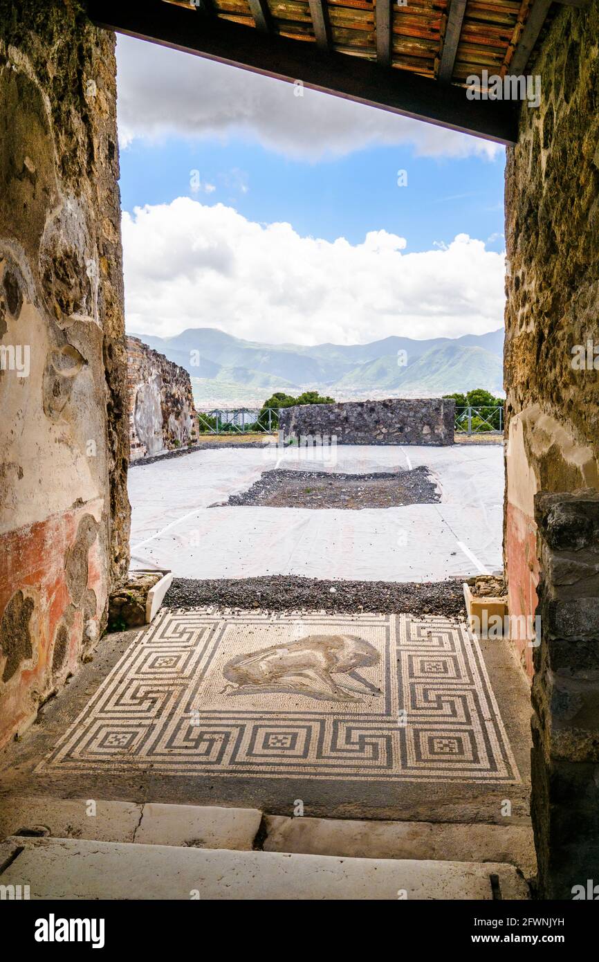 Boar House (Casa del Cinghiale) - Pompeii archaeological site, Italy Stock Photo