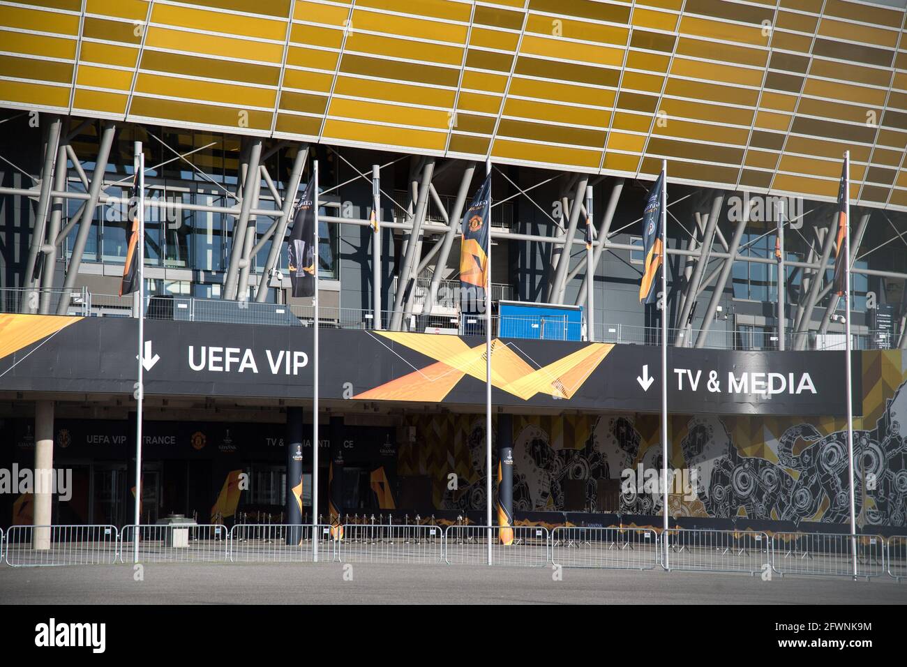 Polsat Plus Arena Gdansk, host of 2021 UEFA Europa League Final and home of Lechia Gdansk football team, in Gdansk, Poland