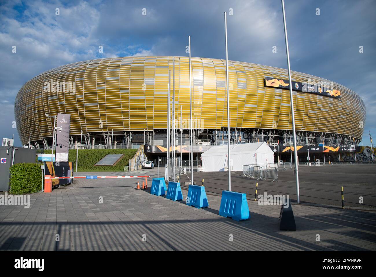 Polsat Plus Arena Gdansk, host of 2021 UEFA Europa League Final and home of Lechia Gdansk football team, in Gdansk, Poland