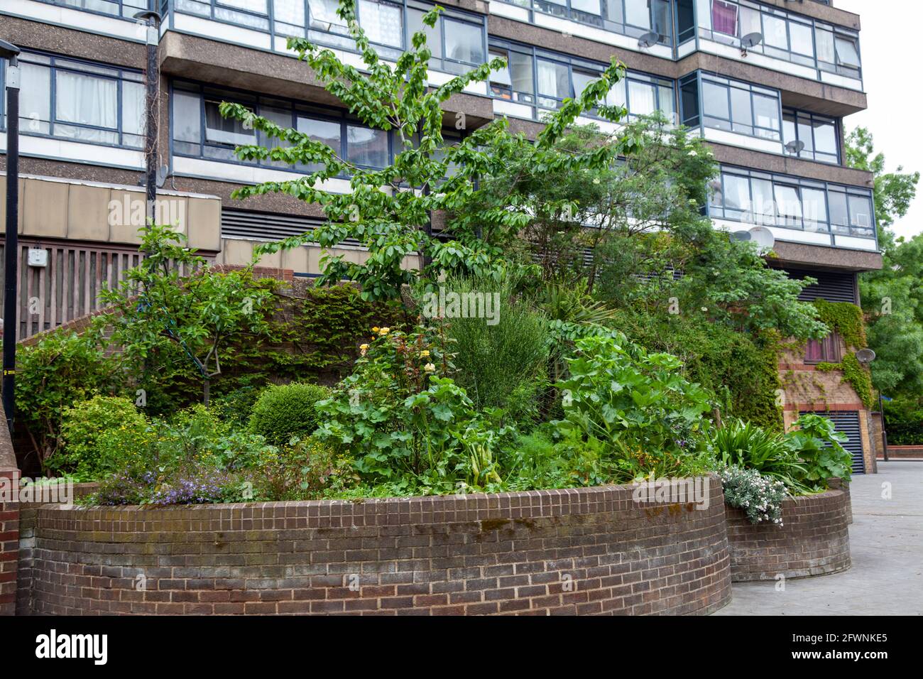 Perronet House Estate Plants on Elephant and Castle Roundabout, SE1 - London UK Stock Photo