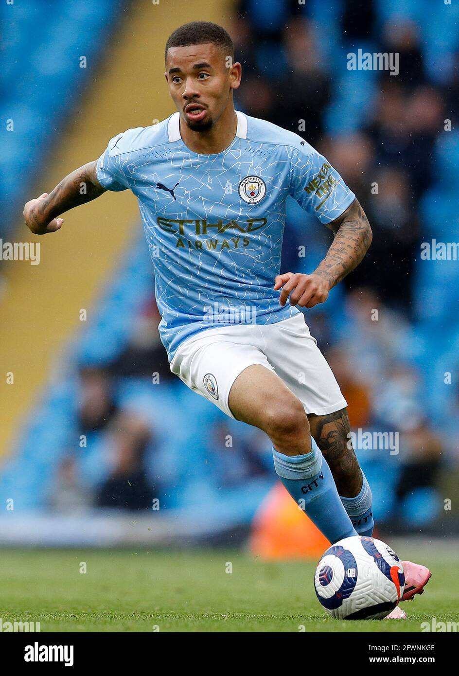Manchester, England, 23rd May 2021. Gabriel Jesus of Manchester City during the Premier League match at the Etihad Stadium, Manchester. Picture credit should read: Darren Staples / Sportimage Credit: Sportimage/Alamy Live News Stock Photo