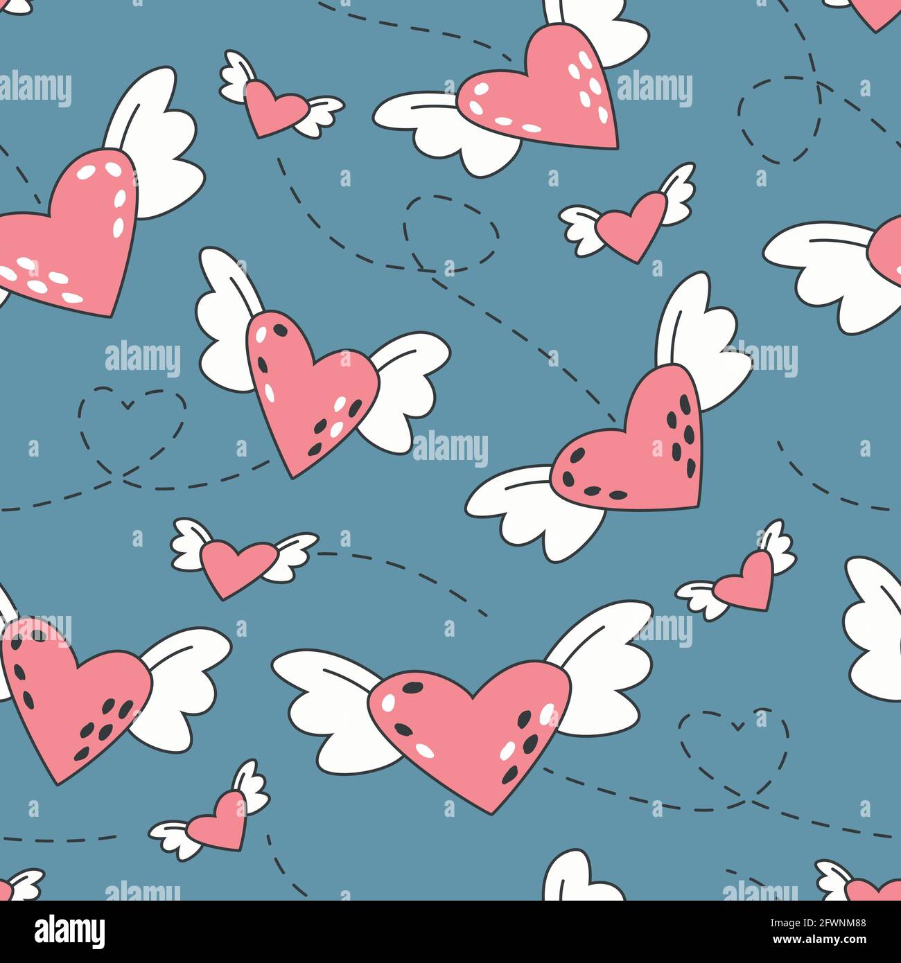 Love seamless pattern Valentine day Creative background for fabric and textile Stock Vector