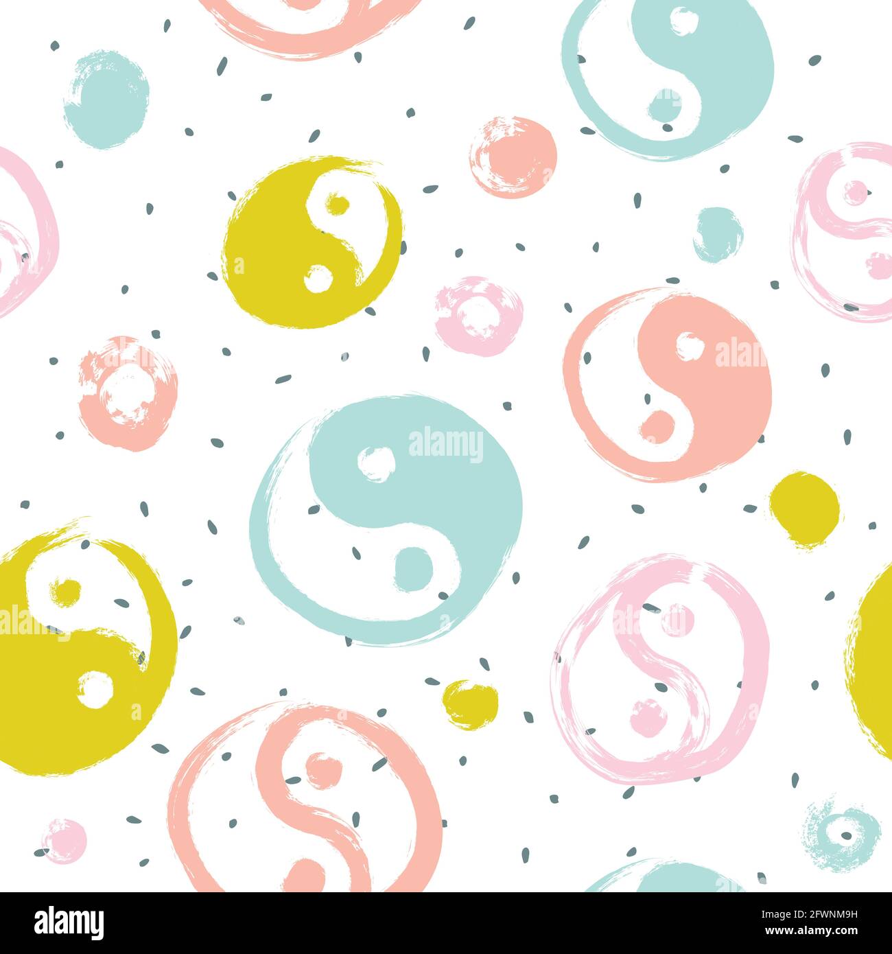 Yin yang seamless pattern Creative background for fabric and textile Stock Vector