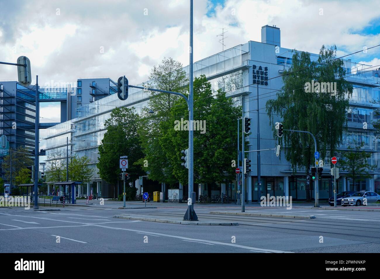 View of the office building complex 'Das Leuchtenberg' from the street Stock Photo
