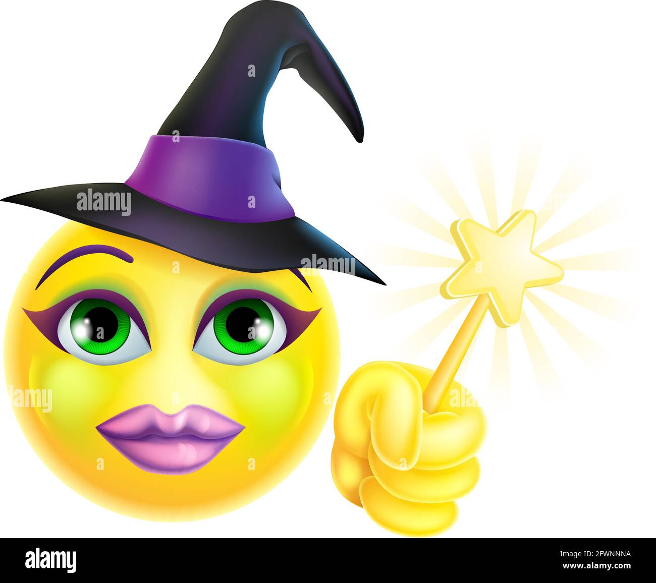 Witch Emoticon Face Emoji Cartoon Icon Stock Vector
