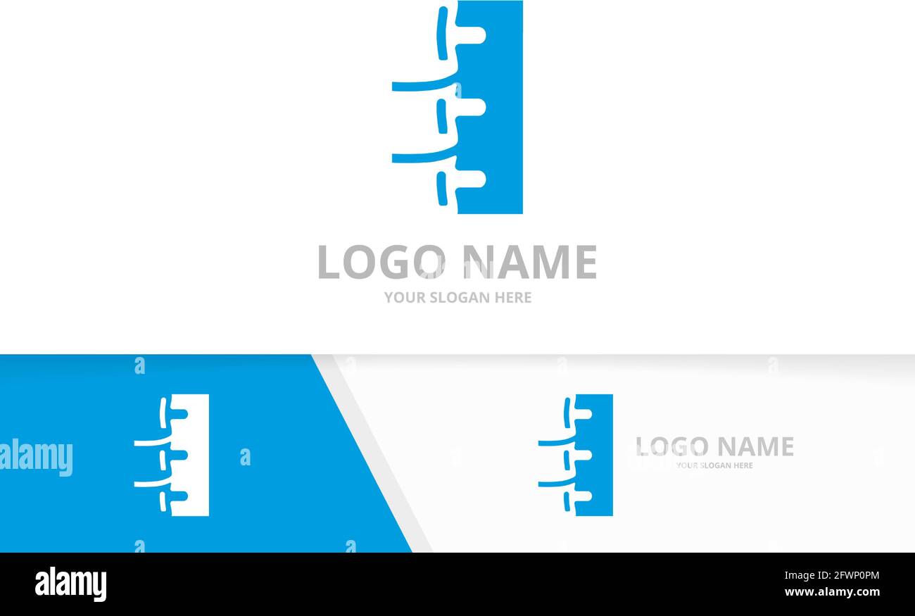 Chiropractic logo template design. Spinal diagnostic center logotype design. Stock Vector