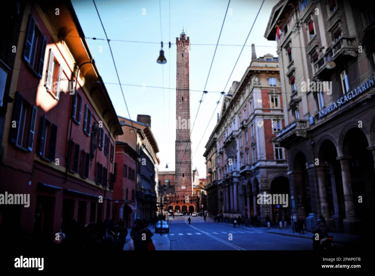 BOLOGNA, ITALY Feb 10, 2016 Le Due Torre, or The Two Towers of