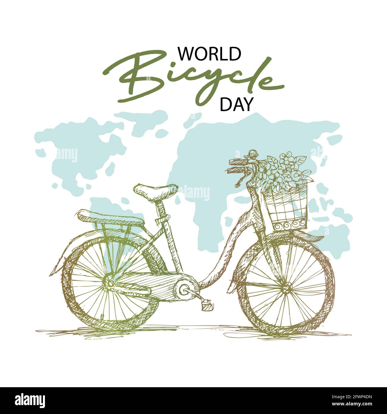 World bicycle day poster concept. Stock Photo