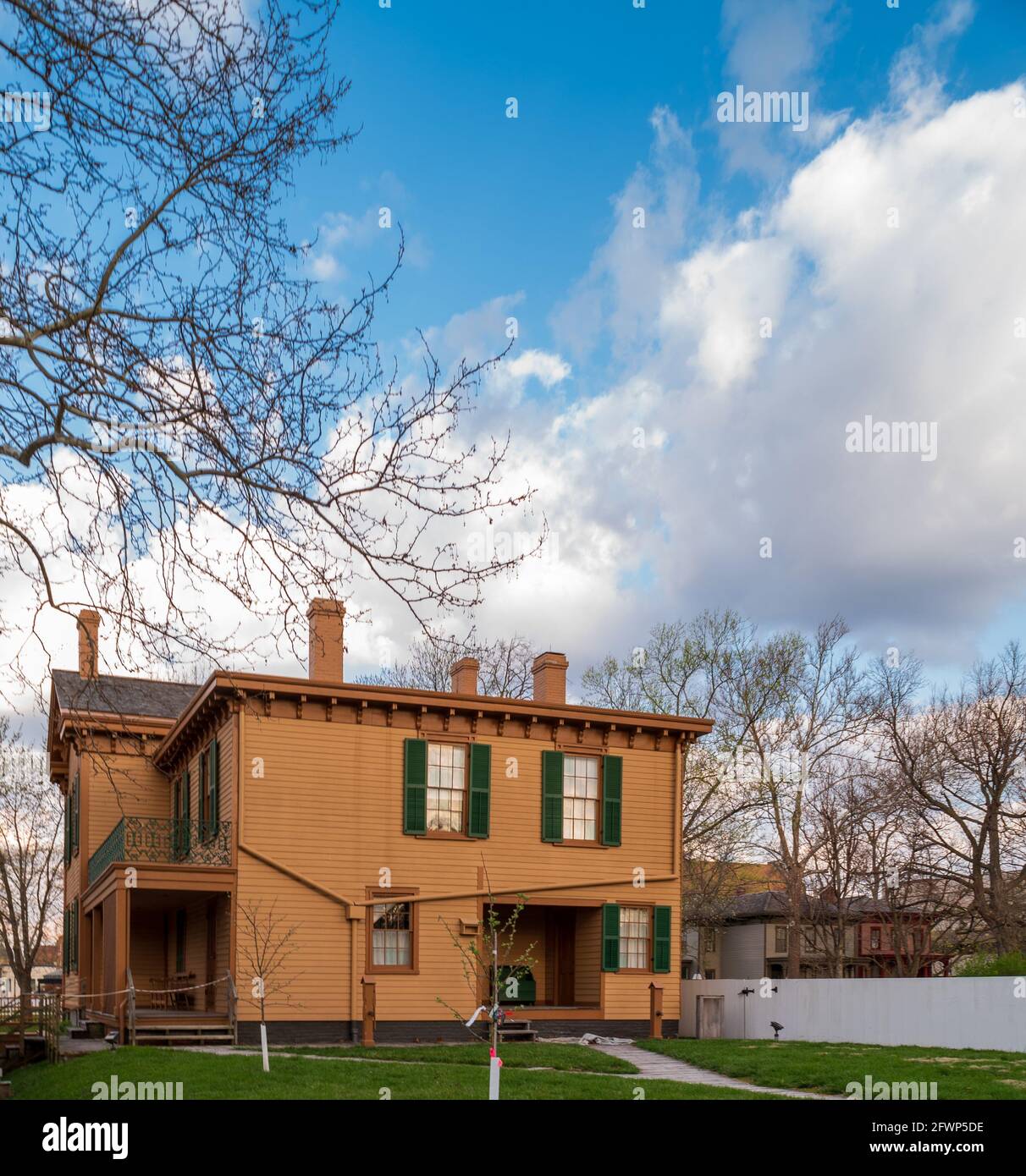Abraham Lincoln Home in Springtime in Springfield, Illinois Stock Photo