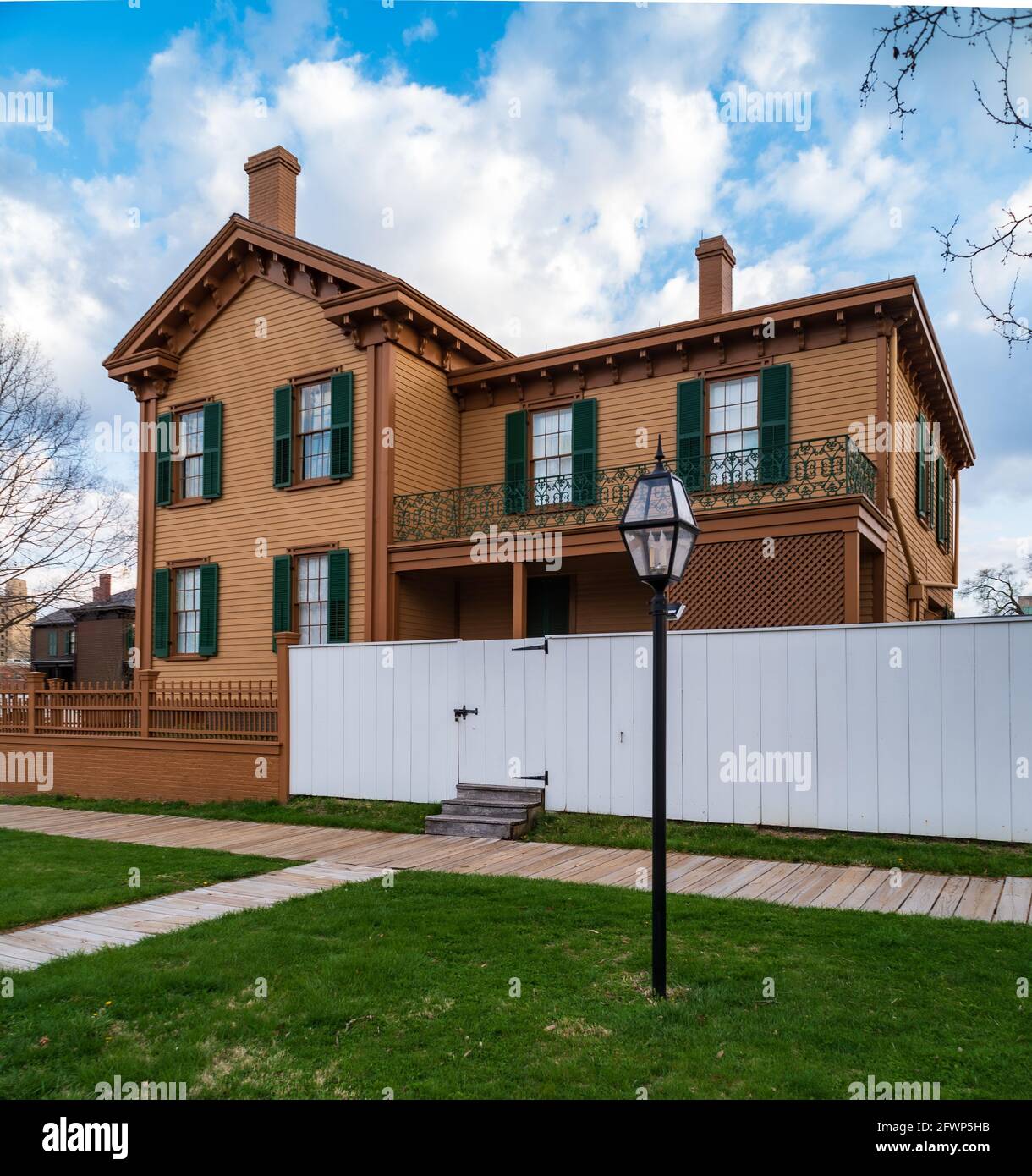 Abraham Lincoln Home in Springtime in Springfield, Illinois Stock Photo