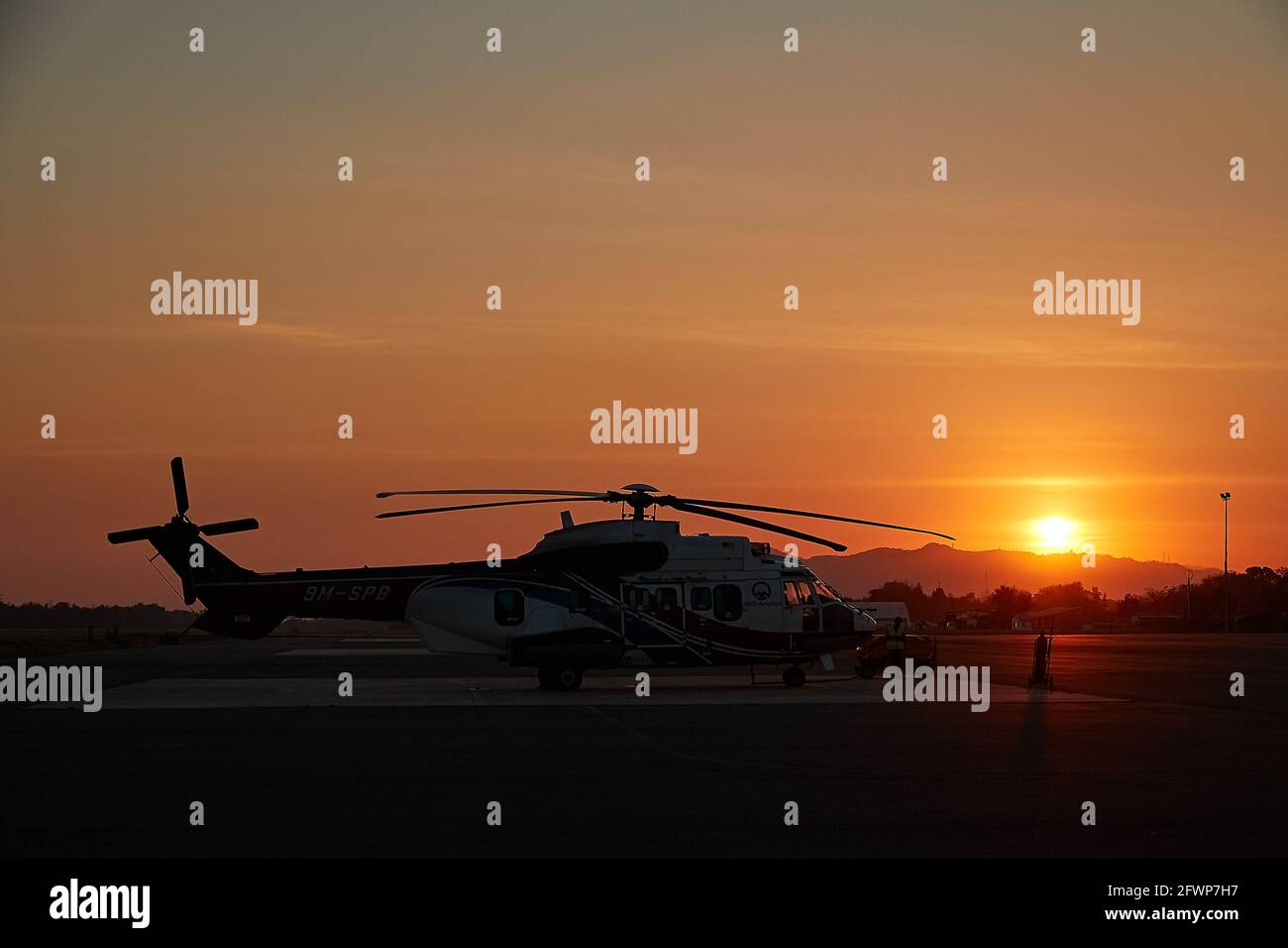 Sunrise at Dili Airport. Stock Photo