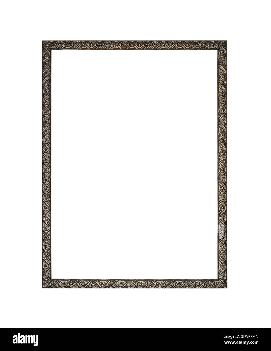 Wooden picture frame isolated on white. Stock Photo