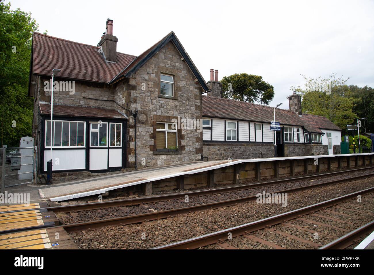 Kents Bank railway station, Allithwaite, Grange-over-Sands, Cumbria. Stock Photo
