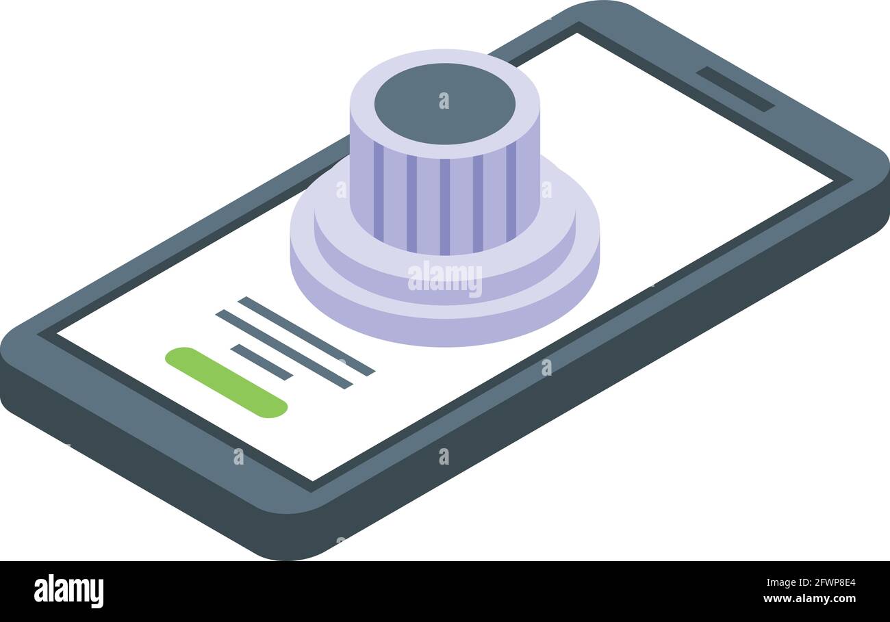 Smartphone cipher icon. Isometric of Smartphone cipher vector icon for ...