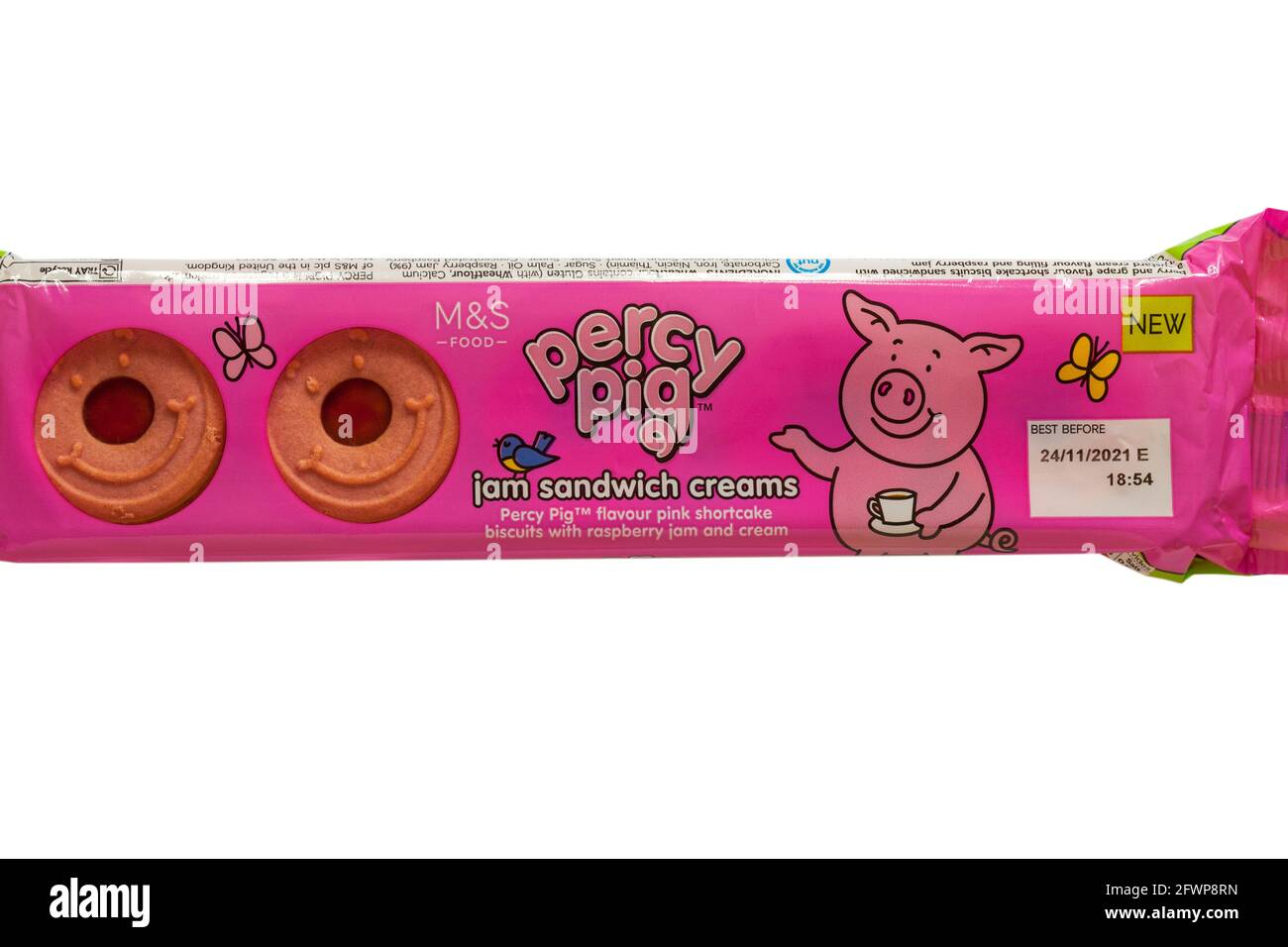 Sandwiched with a custard cream flavour filling and raspberry jam hi