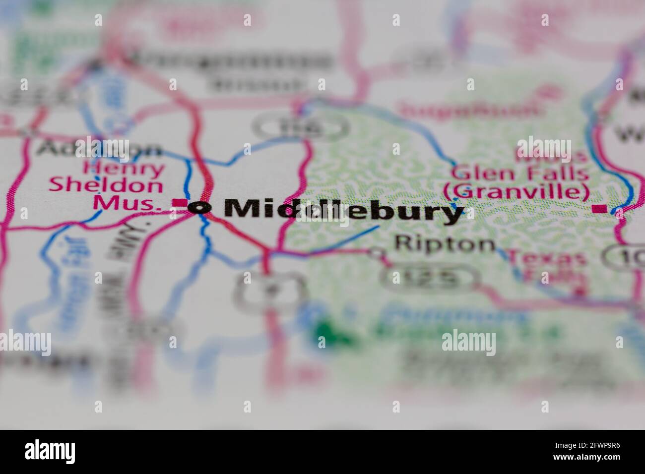 Middlebury on a map hires stock photography and images Alamy