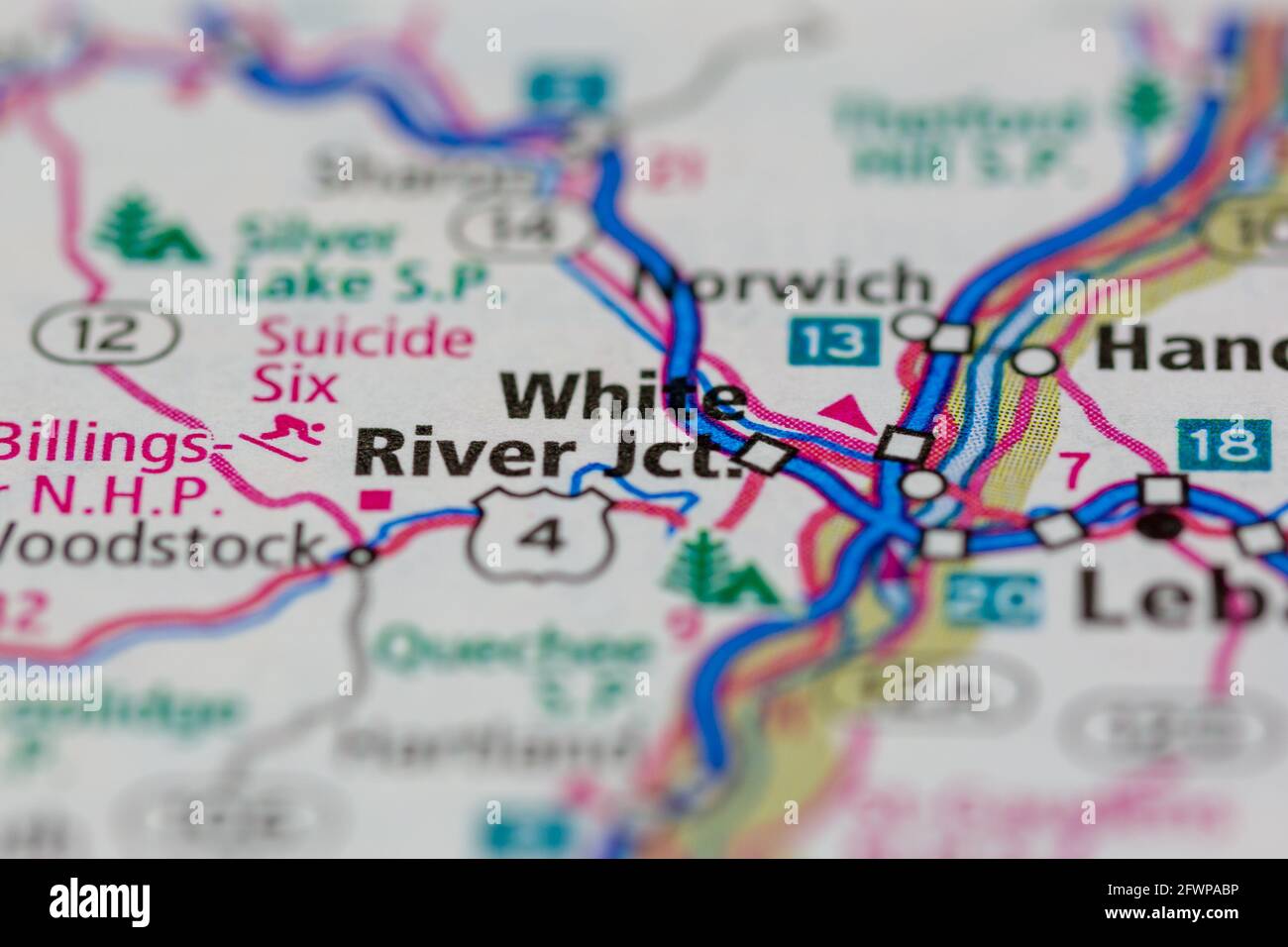 White river junction map hi-res stock photography and images - Alamy